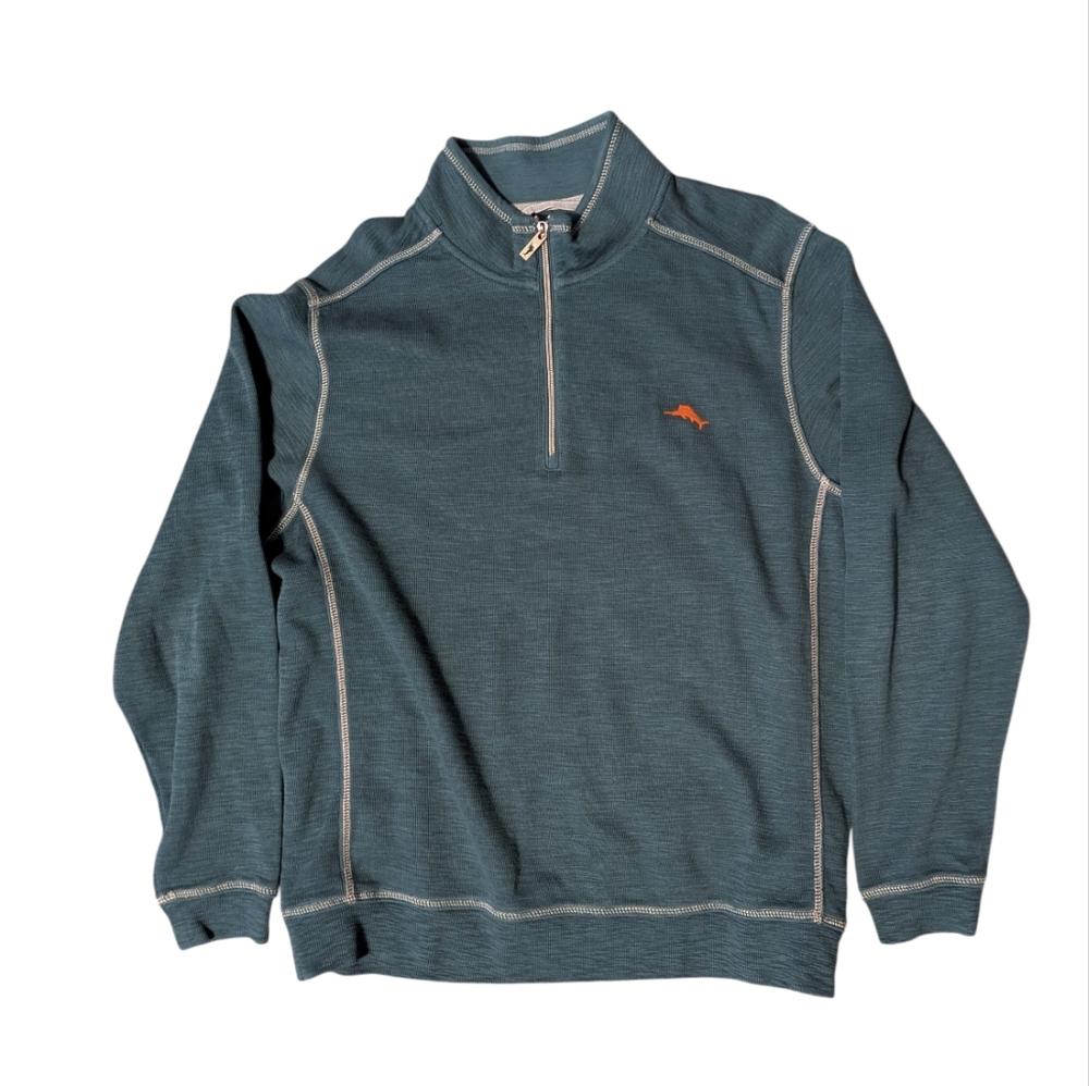 Tommy Bahama Teal Quarter Zip Sweatshirt XL